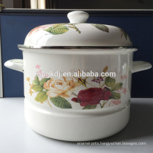 china supplier fashion custom logo enamel metal steamer pot